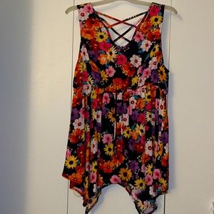 Torrid Floral Tank Top with Razorback